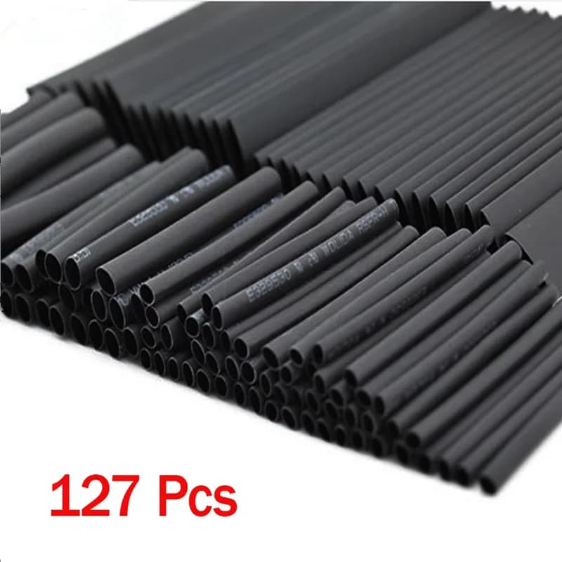 127Pcs Heat Shrink Tube Sleeving Tubing Assortment Kit Electrical Connection Electrical Wire Wrap Cable Waterproof Shrinkage 2:1