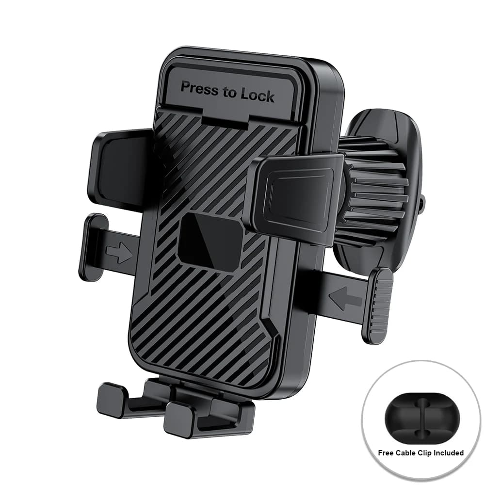 Car Air Intake Phone Holder Support for Car Revolving 360° Swivel Adjustable Self Phone Holder for iPhone Android Clip for Cable Free