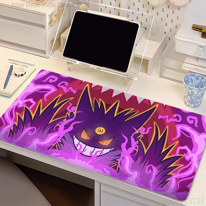 Tappetino per mouse in gomma Lockedge P-Pokemon Gengar Gamer PC Computer HD Print Tappetino da scrivania Tastiera Accessori per giochi anime Tappetino per mouse