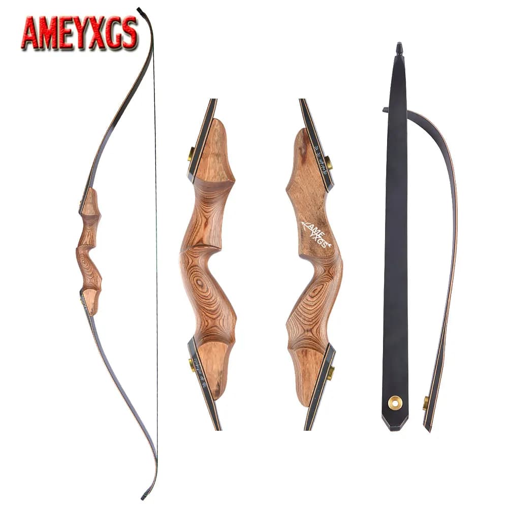 Arco ricurvo da 60 pollici 35/40/45/50 libbre Arco per tiro con l'arco 15 "Ripnologia Riser in legno per tiro con l'arco da caccia per l'allenamento al bersaglio
