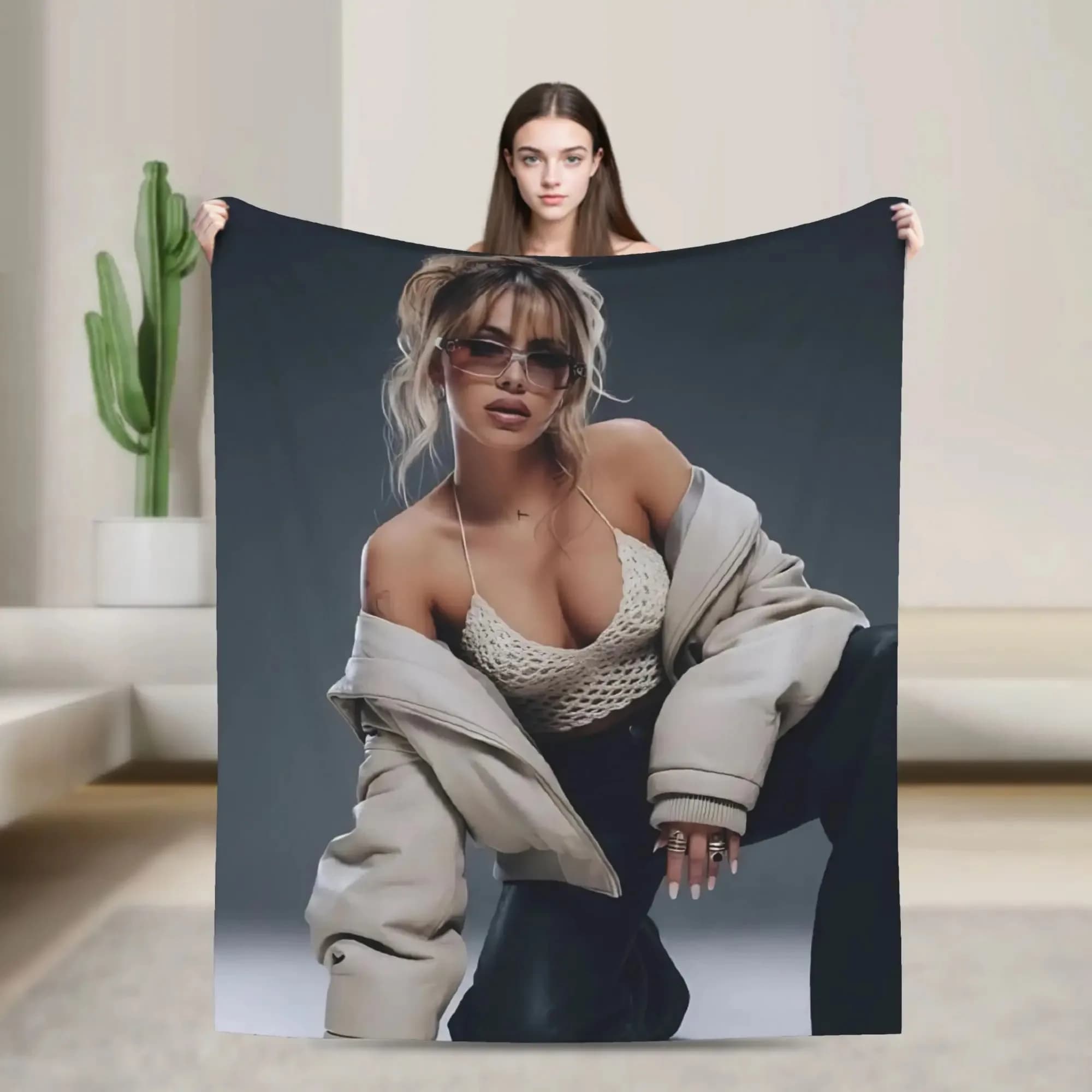 Coperta morbida da viaggio per ufficio Cantante TINI STOESSEL Futtura Album 2025 Coperta da tiro Copriletto in flanella per camera da letto Divano letto