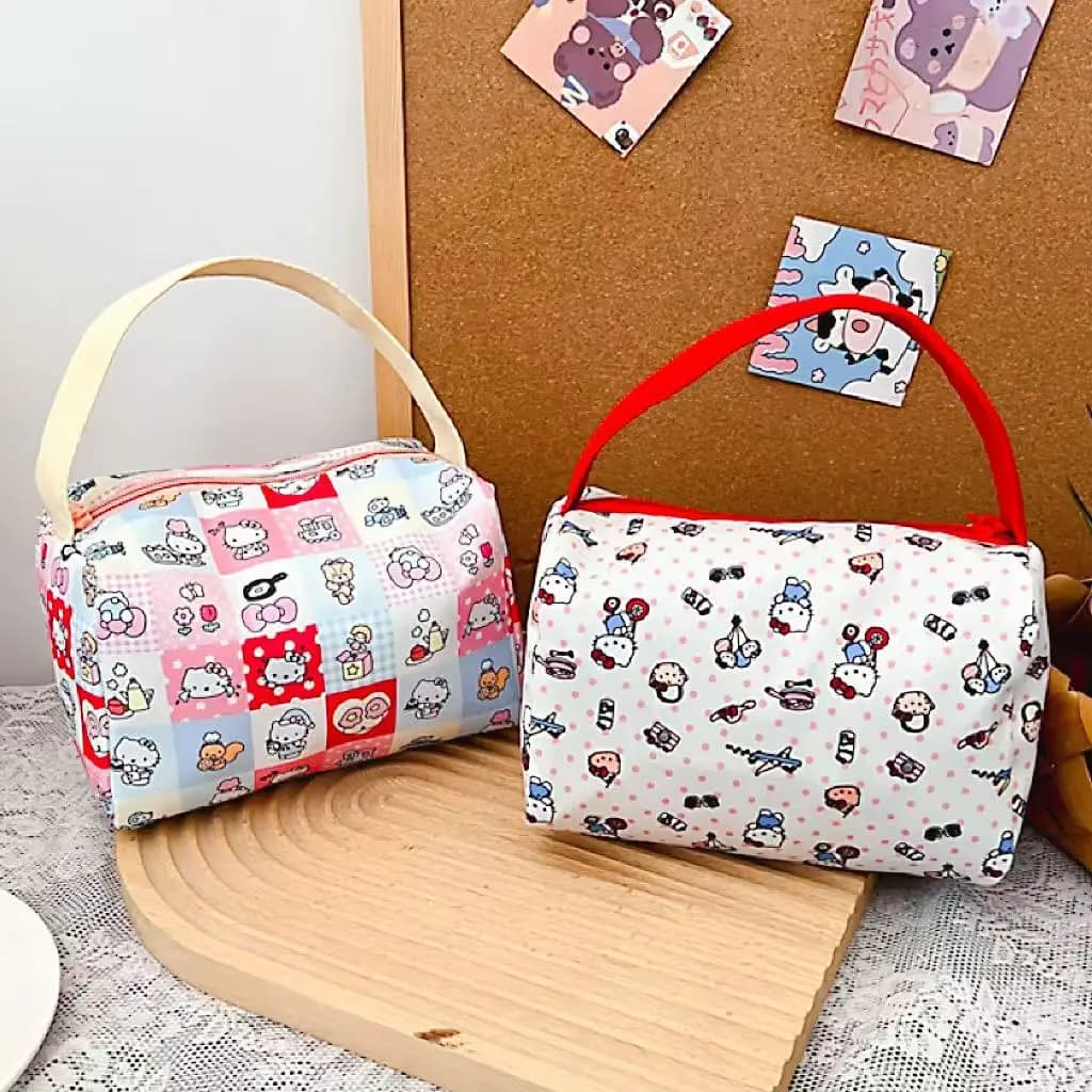 Hello Kitty Laptop Makeup Bag, Cosmetic Travel Bag, Three-dimensional Women's Understanding Bag