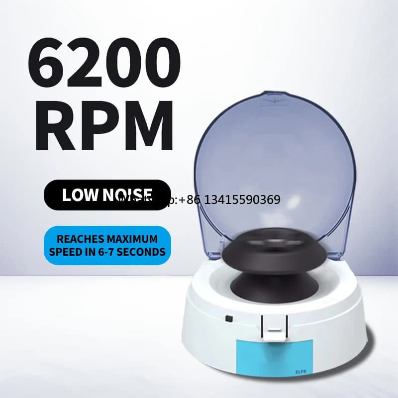 Mini centrifuga a due rotori da 6200 giri/min, funzionamento continuo per piano d'appoggio da laboratorio con microtubi
