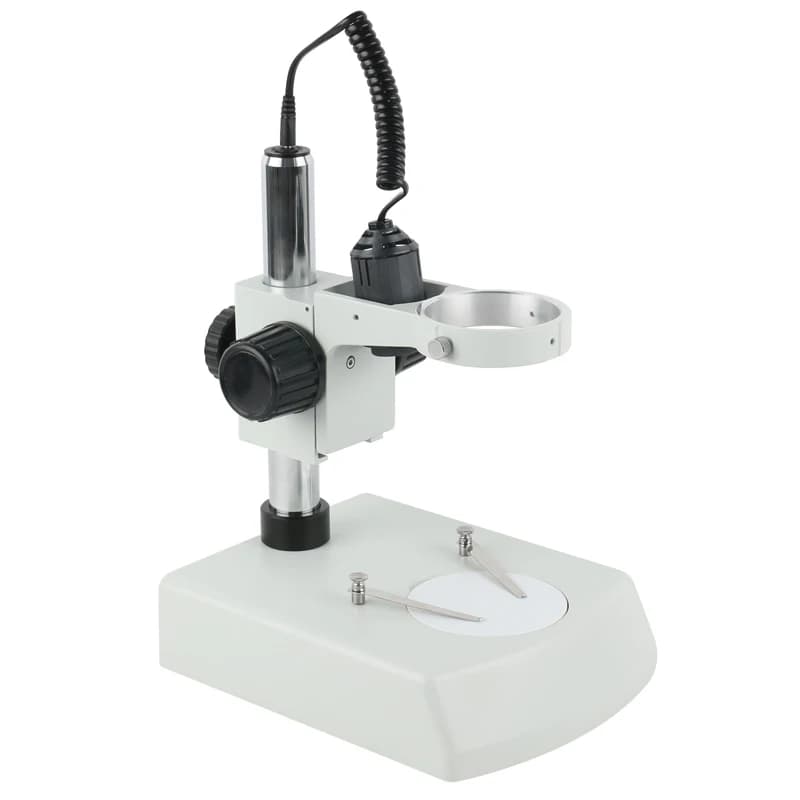 Microscopio trinoculare Microscopio binoculare Microscopio stereo Tavolo regolabile da 76 mm Supporto da lavoro Lampada illuminatrice leggera
