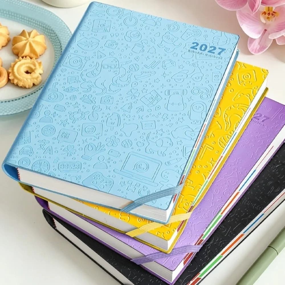 A5 2027 Schedule Book Funny Cartoon Convenient Agenda Planner Notebook Calendar Notebook Thick Paper Time Management Planner