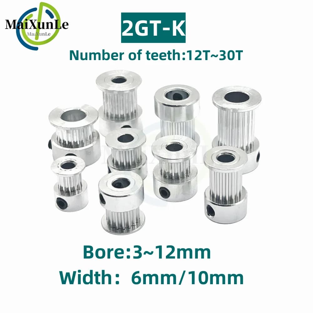 GT2 Puleggia della cinghia dentata 12T 14T 15T 16T 17T 18T 19T 20T 24T 25T 30 denti 2GT Ruota dentata sincrona Parti della stampante 3D
