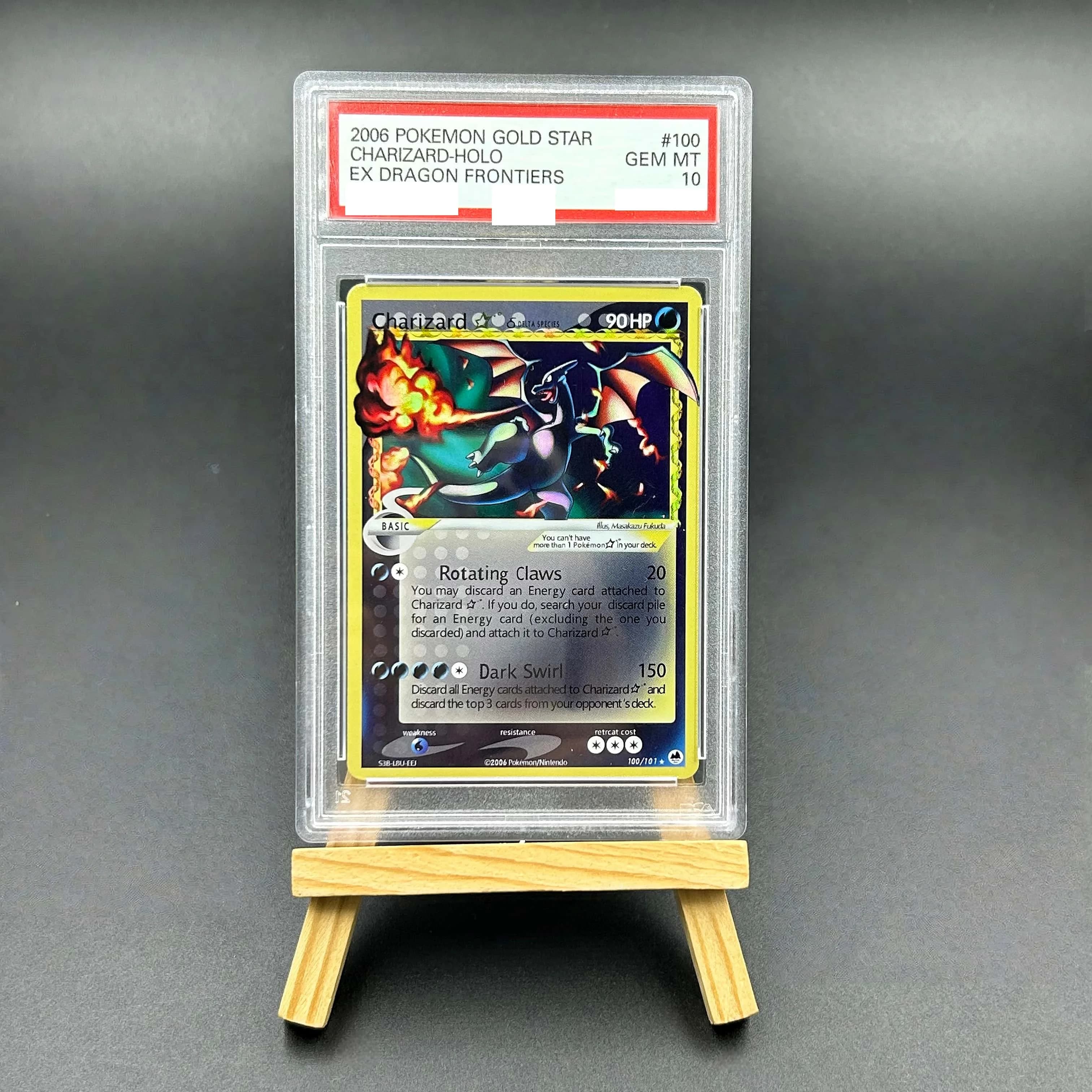Pokemon Gold Star Charizard Holo 2006 # 100 EX Dragon Frontiers Textured Holo Gem Mint 10 Rara Carta Collezionabile TCG Vintage