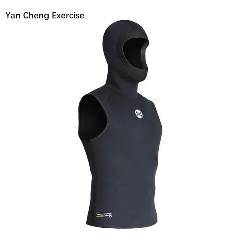 Gilet da sub termico da uomo con cappuccio Muta da surf senza maniche Muta da sub in neoprene impermeabile divisa Gilet da pesca subacquea 3mm