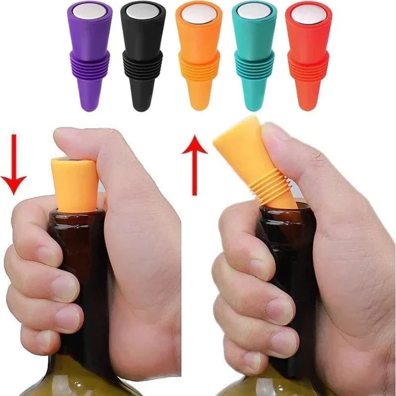 1PC Silicone Wine Bottle Cap and Drinking Beverages Perdite Proof Set Champagne Bottles Sealing Wine Caps Saver cork Reusable