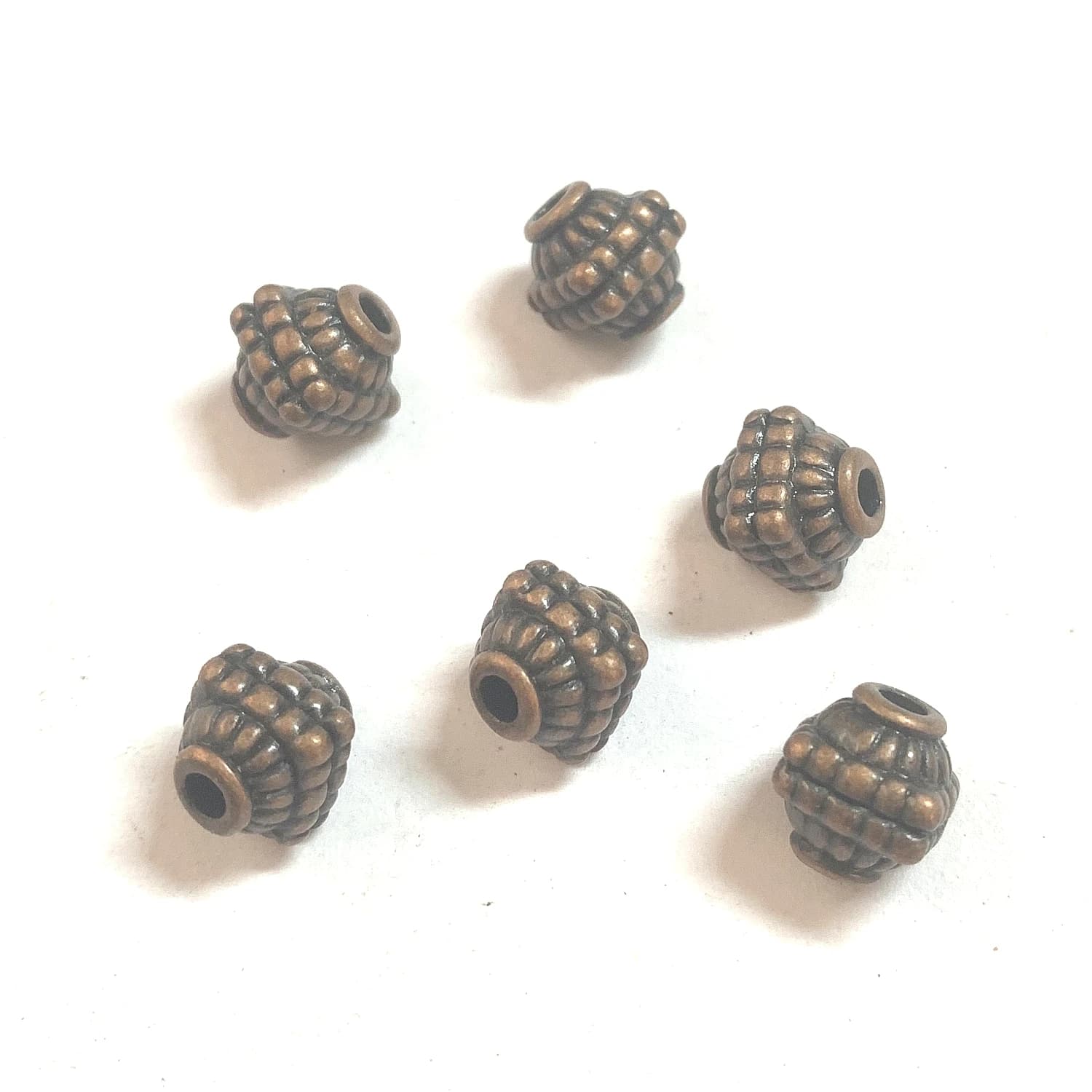20pcs 7.8x7mm hole 2mm Vintage Spacer Antique Copper Geometric Metal Beads For DIY Jewelry Making Necklace Findings EF4811