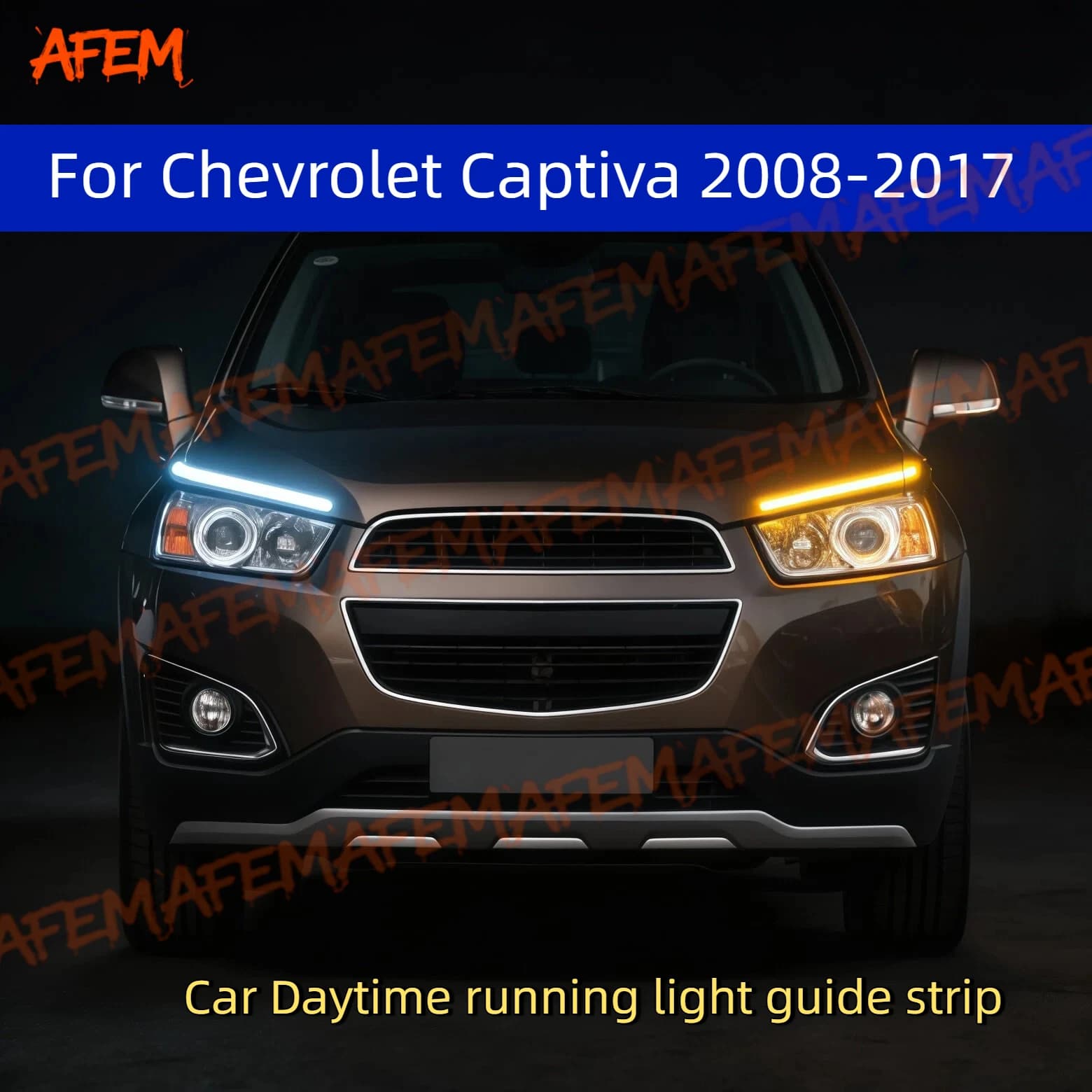 2Pcs 12V Led Guide Strip Headlight For Car Daytime Running Lights Turn Signal DRL Car Modification For Chevrolet Captiva 08-17