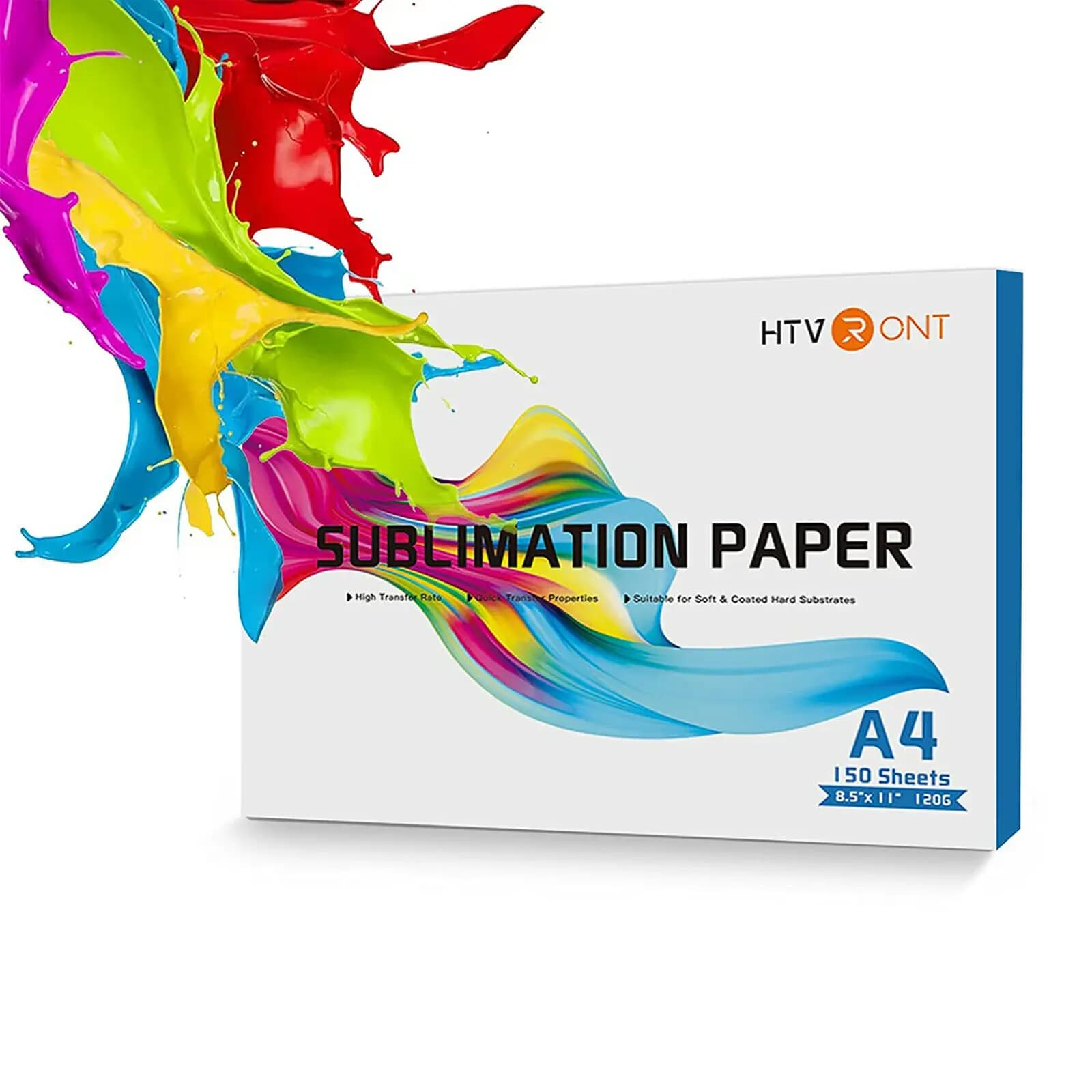 HTVRONT 150 fogli A4 (USA) 8,5 x 11 pollici Carta per sublimazione Carta per trasferimento di calore per stampante a getto d'inchiostro T-shirt Stampa di vestiti 120g