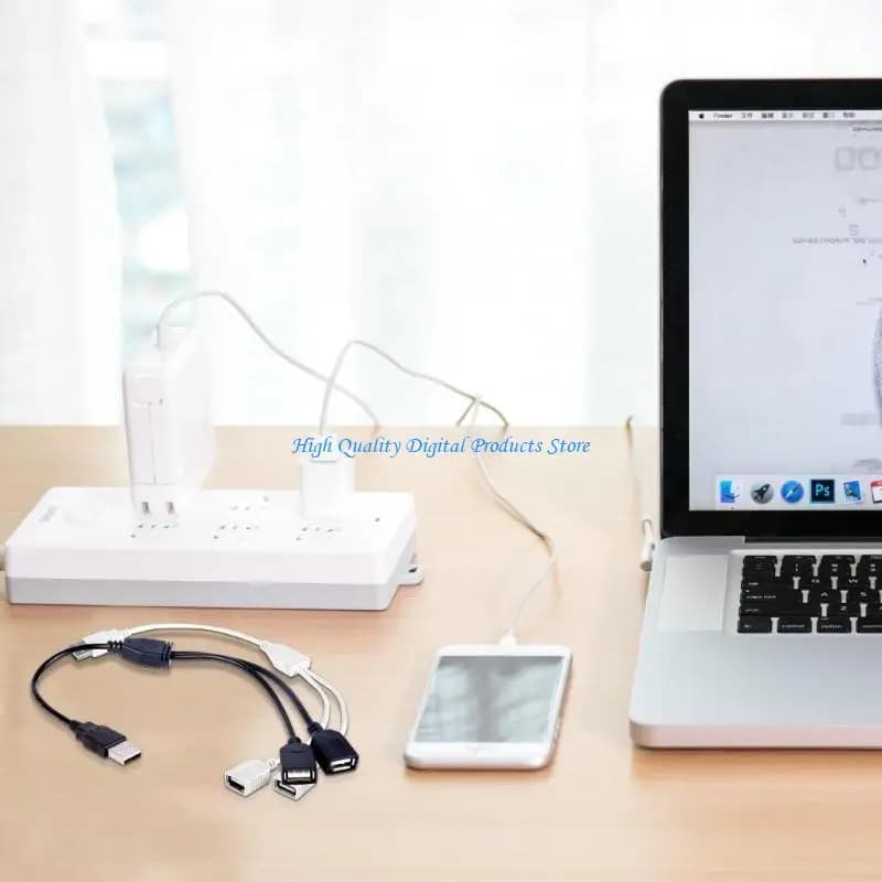 U2JE USB Y Splitter Cable Y Splitter Hub Car Power Cable, Laptop, PC