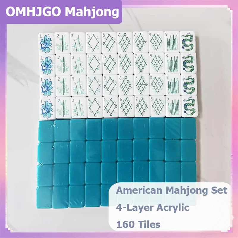Nuovo Set Mahjong Americano 2026 con Tessere in Acrilico a 4 Strati, 160 Tessere, Portatile per Viaggi, Casa, Feste, Giochi e Regali a Sorpresa