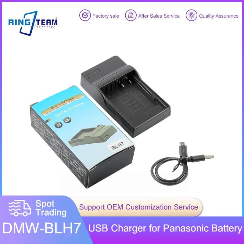 Caricabatterie USB DMW-BLH7 per Panasonic Lumix DMC-GM1 DMC-GM5 DMC-GF7 DMC GM1 GM5 GF7 fotocamere BLH7E caricabatterie