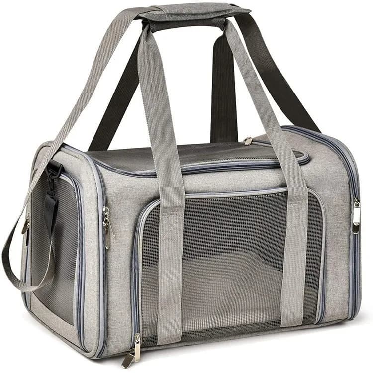 Breathable Pet Carrier Bag for Cats Small Dogs Portable Soft Sided Dog Travel Bag, Shoulder Strap Airline Approved Carrier