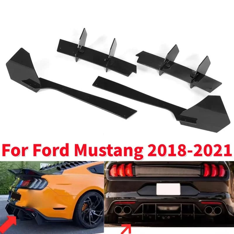 Set Diffusore Posteriore in ABS, Splitter Laterali e Spoiler per Ford Mustang 2018-2021