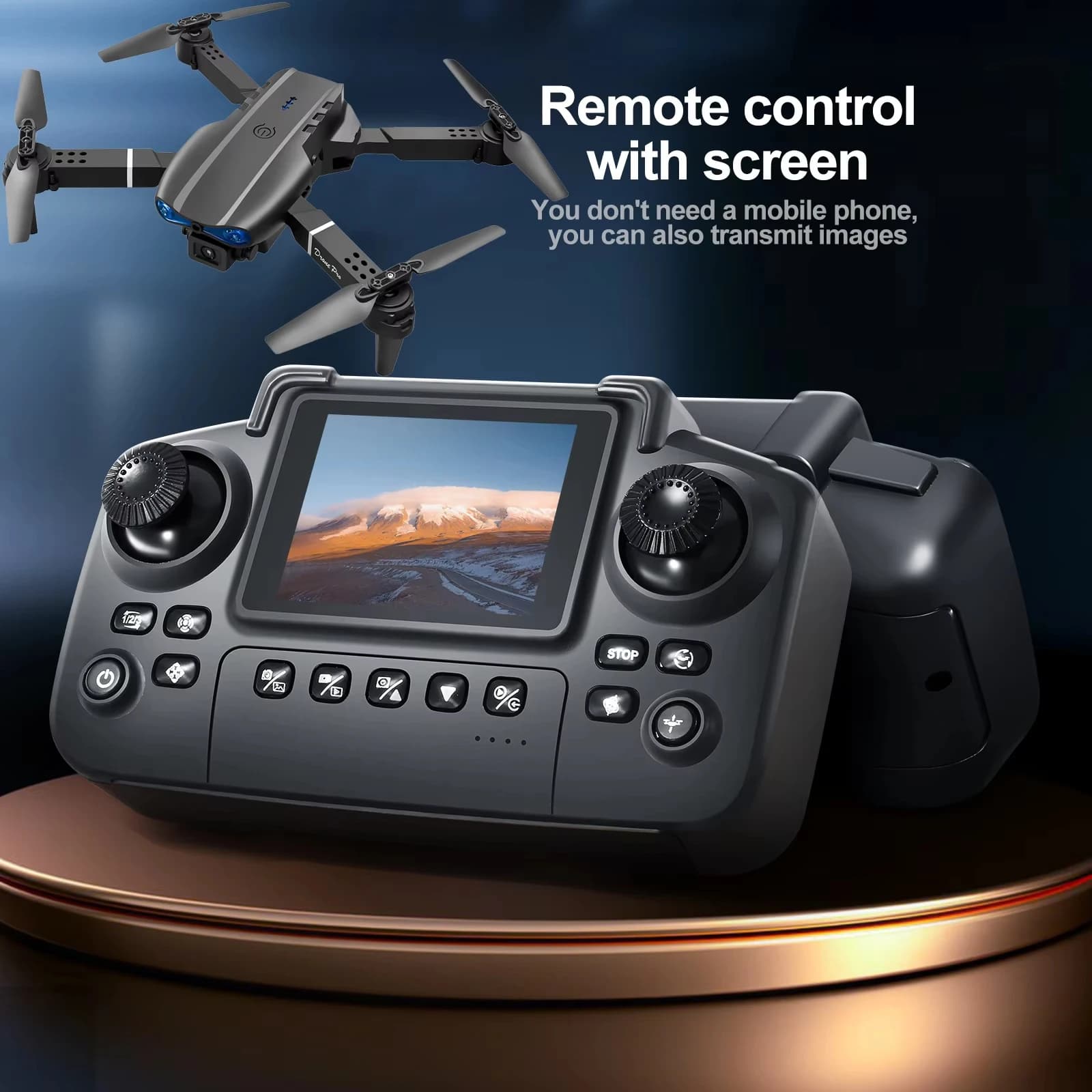 Drone Professionale per Bambini E88 con Controllo Schermo Aereo, Ampio Drone RC con Telecamera HD 4K, Elicottero Pieghevole, Quadricottero, Regalo Giocattolo