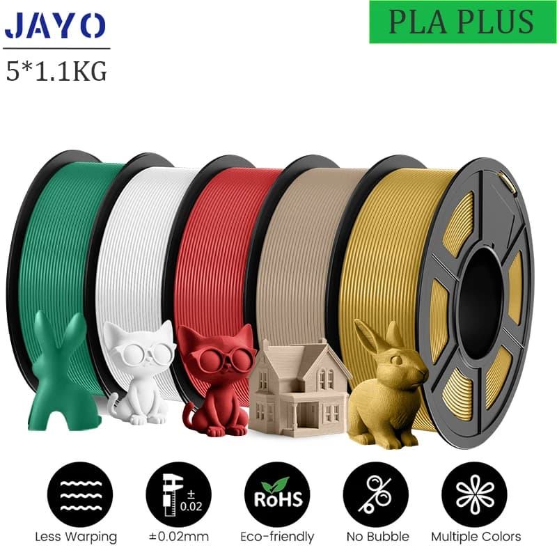 JAYO pla plus 3D Printer Filament 5 rolls Filament PLA PLUS 23 colors 1,75 mm Materials 3D printer FDM Support free combination