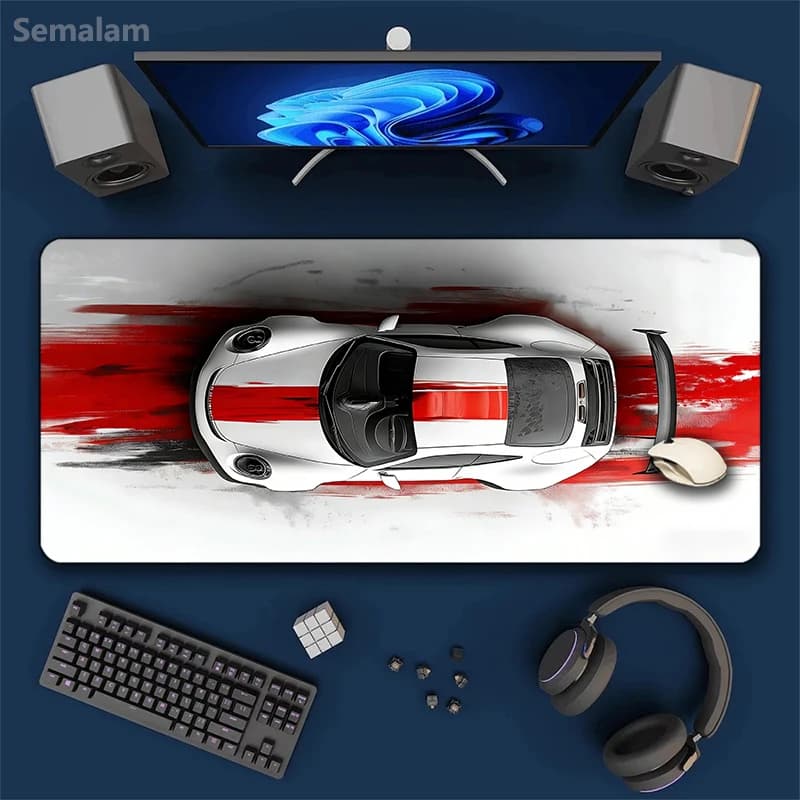 Tappetino per mouse da gaming XXL Esports Car, grande superficie liscia con bordi rinforzati antiscivolo, tappetino da scrivania per giocatori, computer, laptop, casa, ufficio, tavolo
