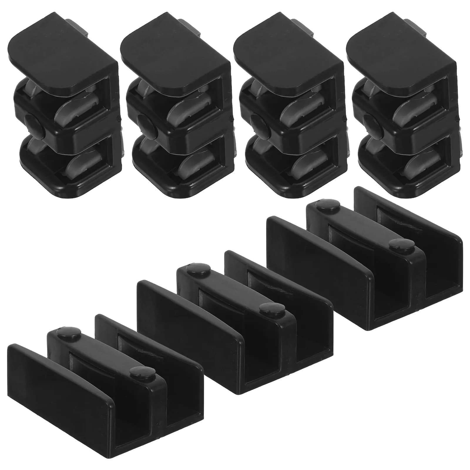 1Set Shower Door Sliding Limiter Black Glass Door Hardware Stopper 1.77 Shower Room Accessory Guide Roller for Positioning