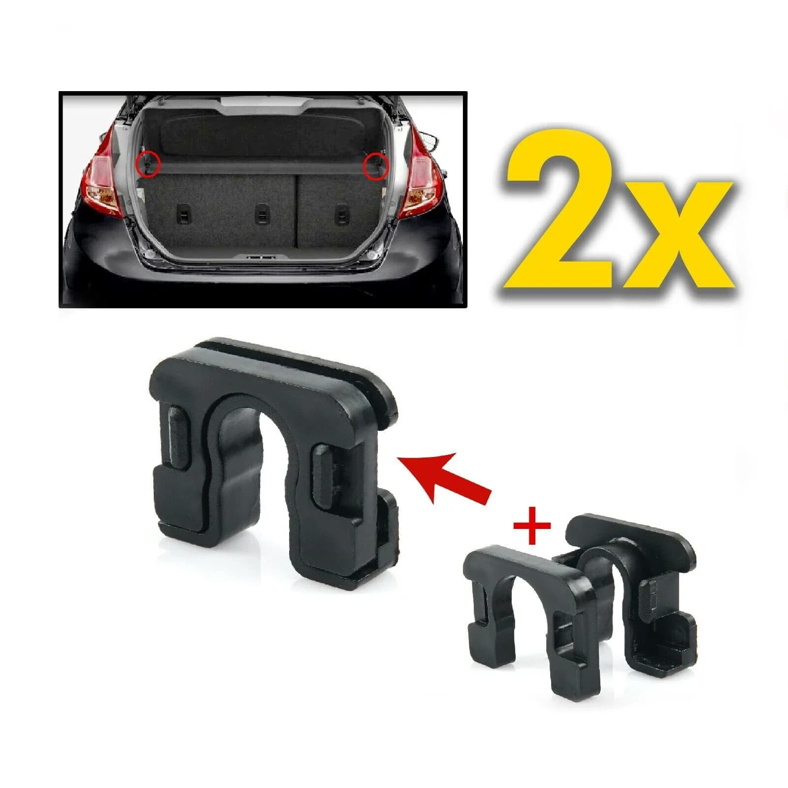 2 set per Ford Focus 3 Mondeo MK4 Fiesta MK7 MK8 B-Max C-max bagagliaio posteriore carico copertura pacchetto mensola clip staffa perno di montaggio