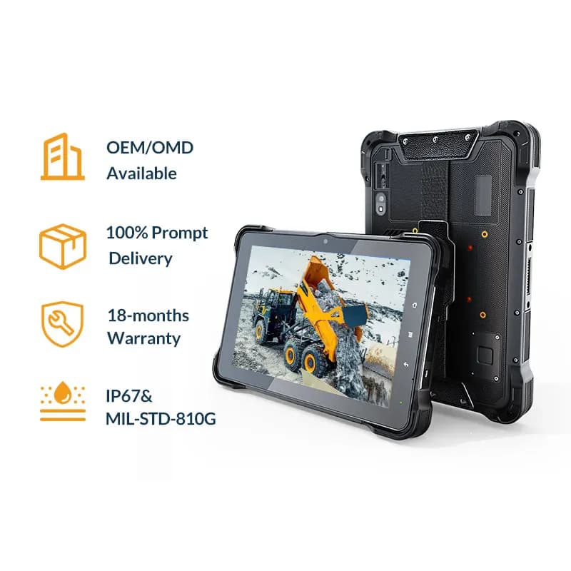 New 10.1" Customized ODM/OEM Industrial Rugged Vehicle Tablet Android 13 Wi-Fi Octa Core CANBUS RS232 RJ45 8GB 128GB for Mining