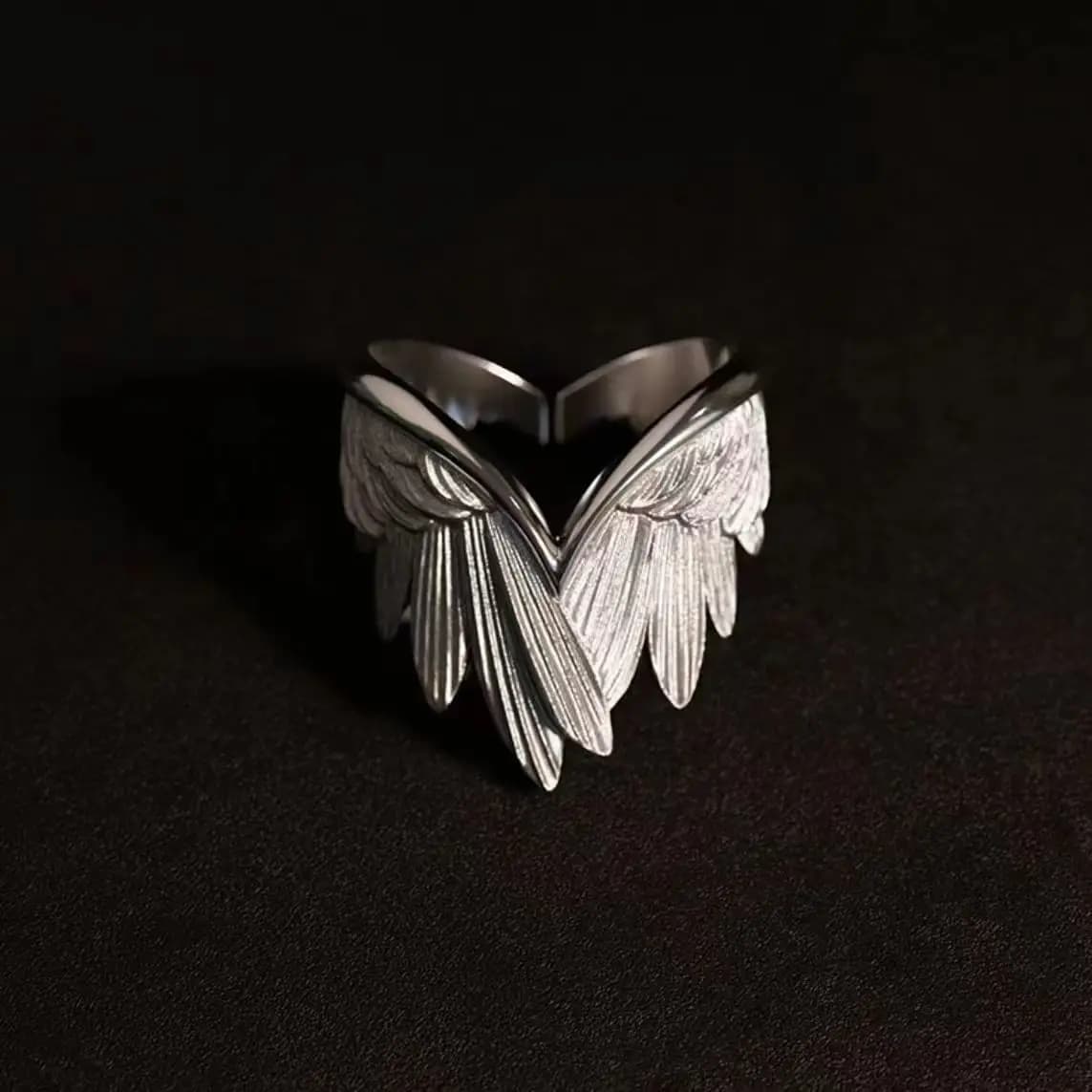 Anello aperto con ali di demone angelo retrò per donne coppie punk gotico accessori per gioielli con dita regolabili regali hip-hop