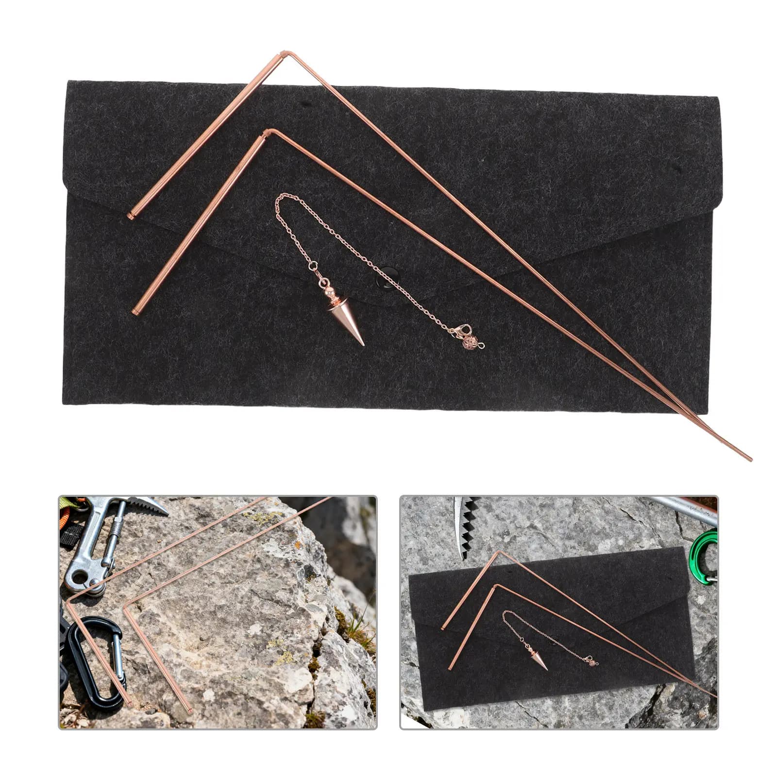 1Set Brass Dowsing Rod Advanced Prospecting Divining Pendulum for Water Wells Gold Treasure Exploration Spiritual