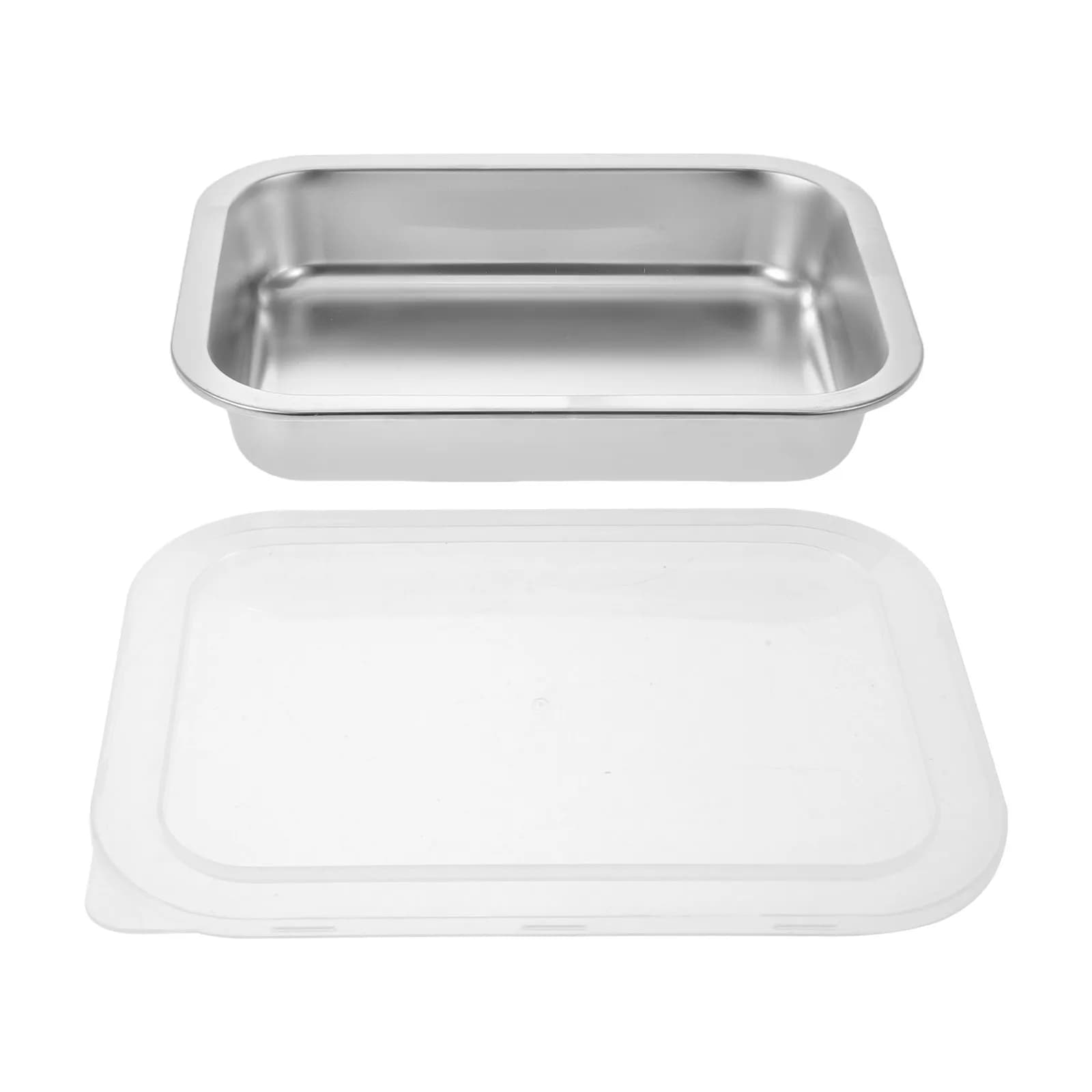 2500Ml Stainless Steel Food Storage Box Airtight Leakproof Rectangular Container for Meal Prep Buffet Serving Fridge Freezer