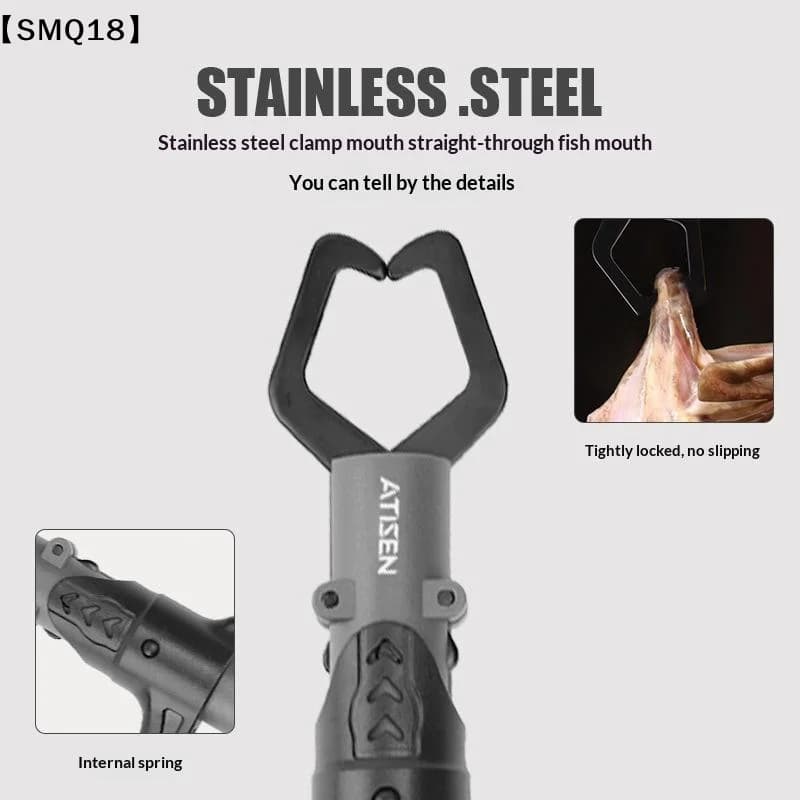 Stainless Steel Fishing Gripper Professional Fishing Lip Grabber Tool Fish Grabber Clip Fish Control Tackle For Saltwater【SMQ】