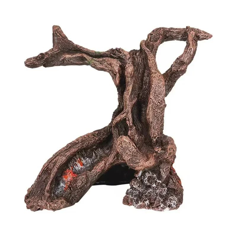 Fori della grotta dell'albero in resina Decorazione dell'acquario per pesci Ornamento dell'acquario artificiale Bellissimo sfondo Decor Creativo