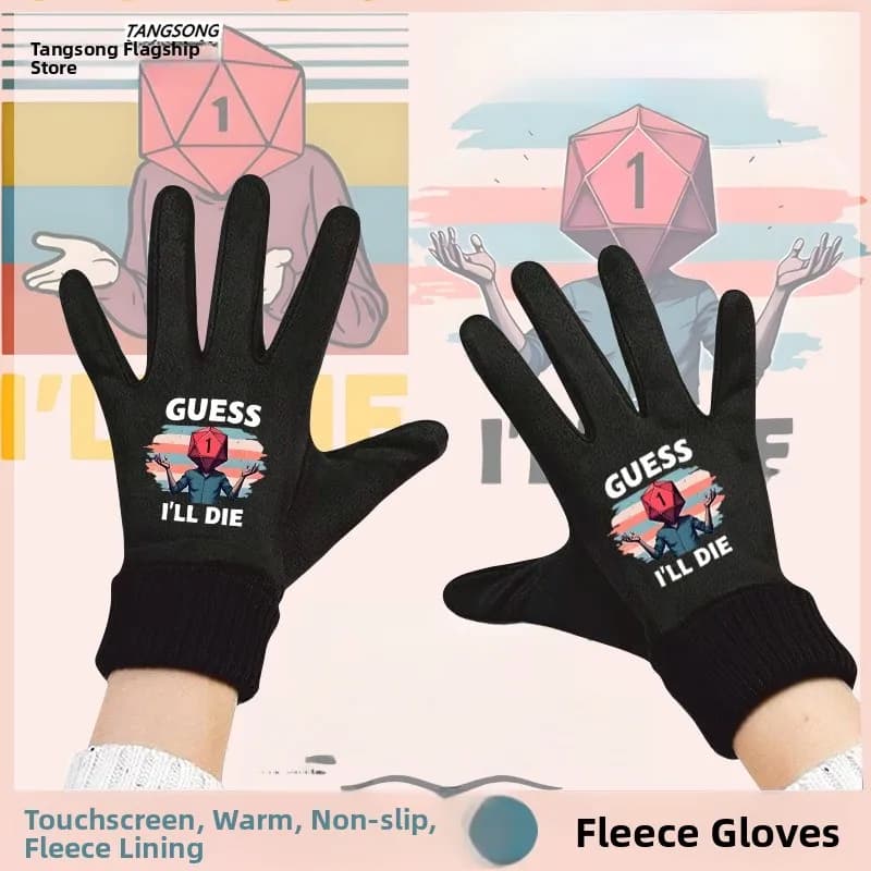Cooperative Edition D20 Dice Winter cycling gloves lined with fleece compatible with medium thickness touch screen unisex