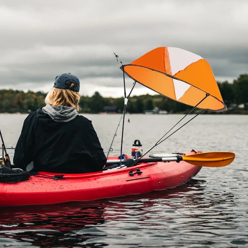 Vela a Vento Portatile per Kayak, Canoa, Barche Gonfiabili - Vela Pieghevole per Vento a Poppa con Finestra Trasparente, Protezione UV, Facile da Montare per la Pagaiata