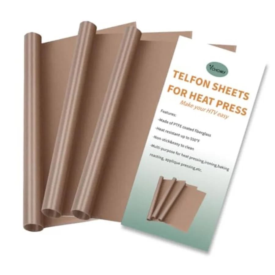 Teflon Sheets for Heat Press, Non-stick Reusable PTFE Teflon Paper Sheet Roll for Cricut Sublimation Heat Transfer, HTV Iron On
