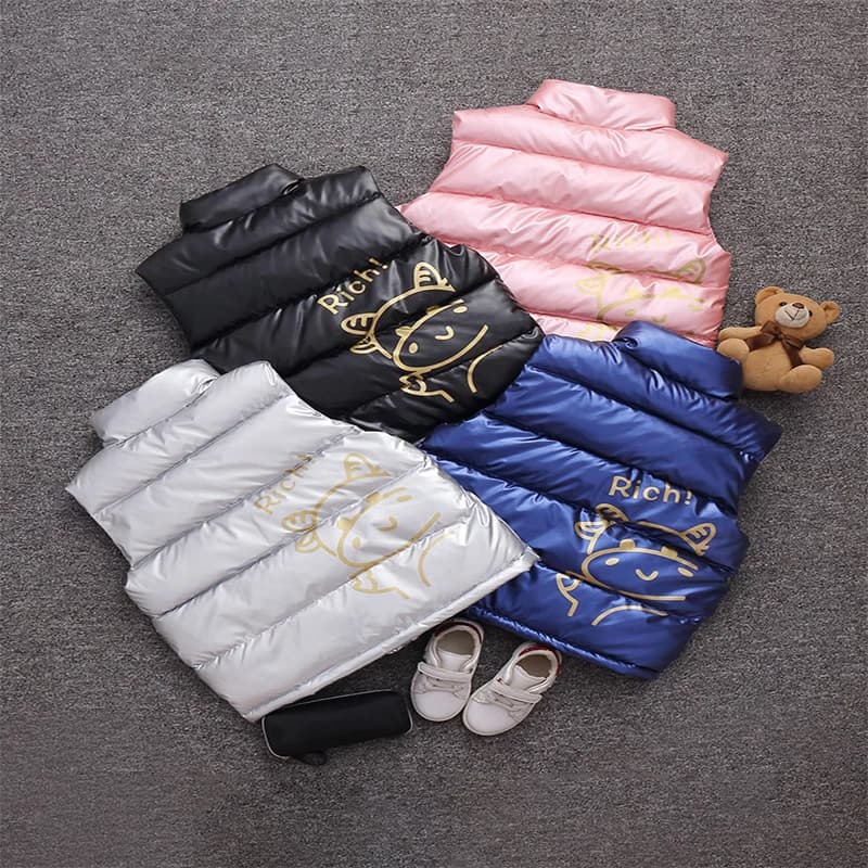 2026 Autumn Winter Children Vest Baby Boys Girls Thicken Zipper Outerwear Kids Keep Warm Solid Color Waistcoats