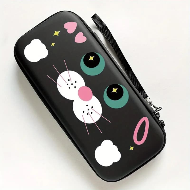 Borsa portaoggetti per gatti Big Face Cartoon per Nintendo Switch Lite Custodia protettiva da viaggio portatile Borsa portaoggetti per controller di gioco Lite
