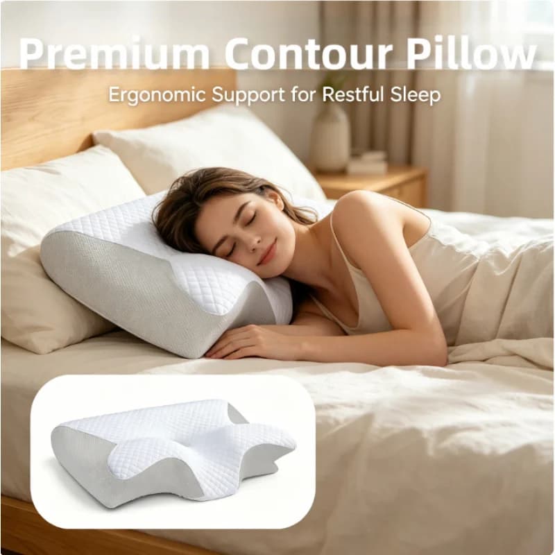 Cuscino Ergonomico per il Collo con Design Sagomato, Supporto Morbido e Rigido per Chi Dorme su un Fianco, sulla Schiena o sullo Stomaco, Relax per le Spalle