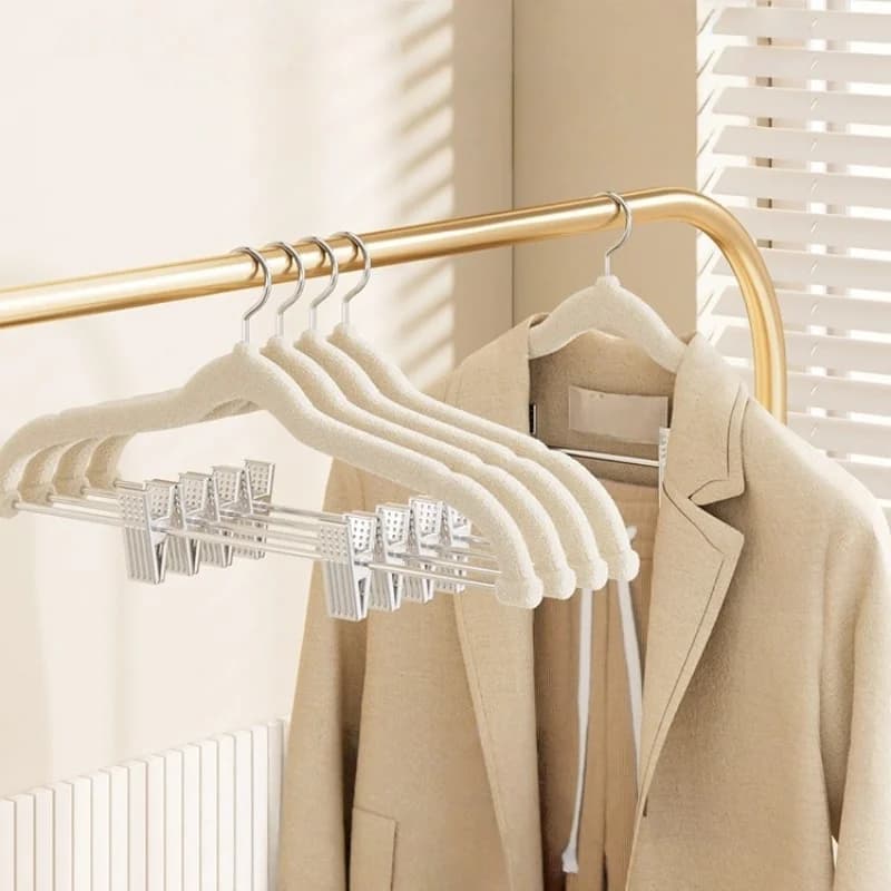 5 pieces/set Set of lumps in plush, integrated non-slip non-slip pants for home, adjustable pants clip for clothes hangers