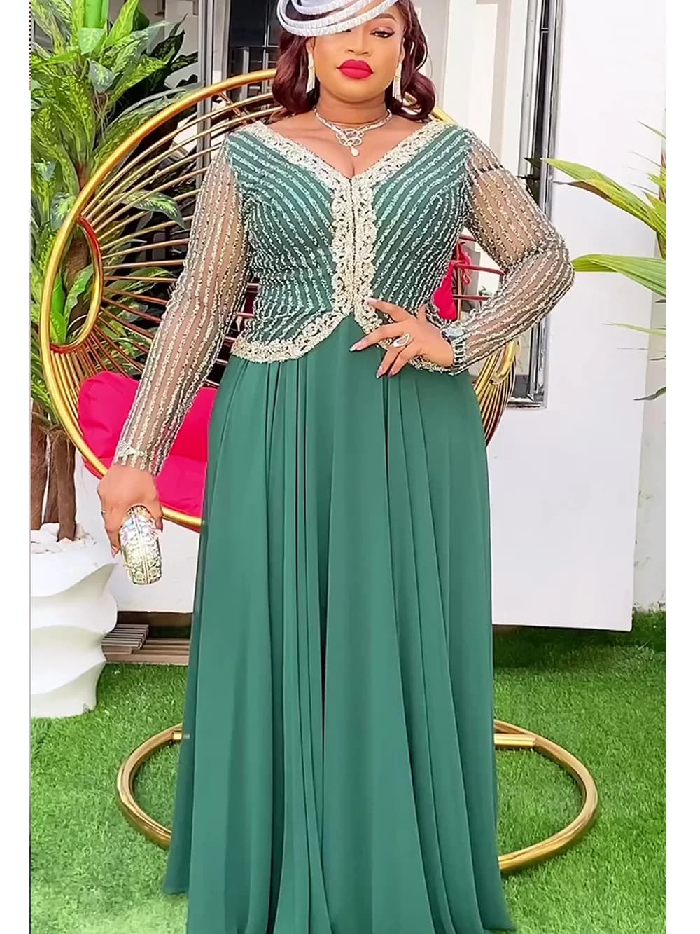 African Dresses for Women 2025 New Fashion Plus Size Sequin Evening Party Long Dress Dashiki Ankara Outfits Robe African Clothes