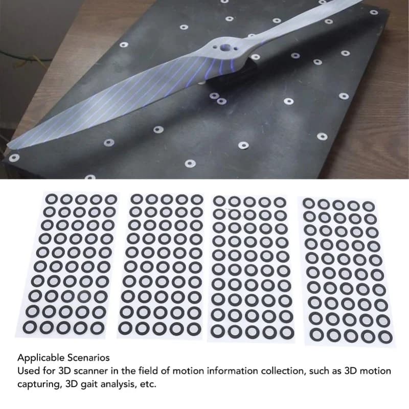 500 pezzi Marcatore di scansione 3D 6mm ID 10mm OD Punto di riferimento Marcatori a riflessione diffusa Punti di tracciamento di scansione 3D
