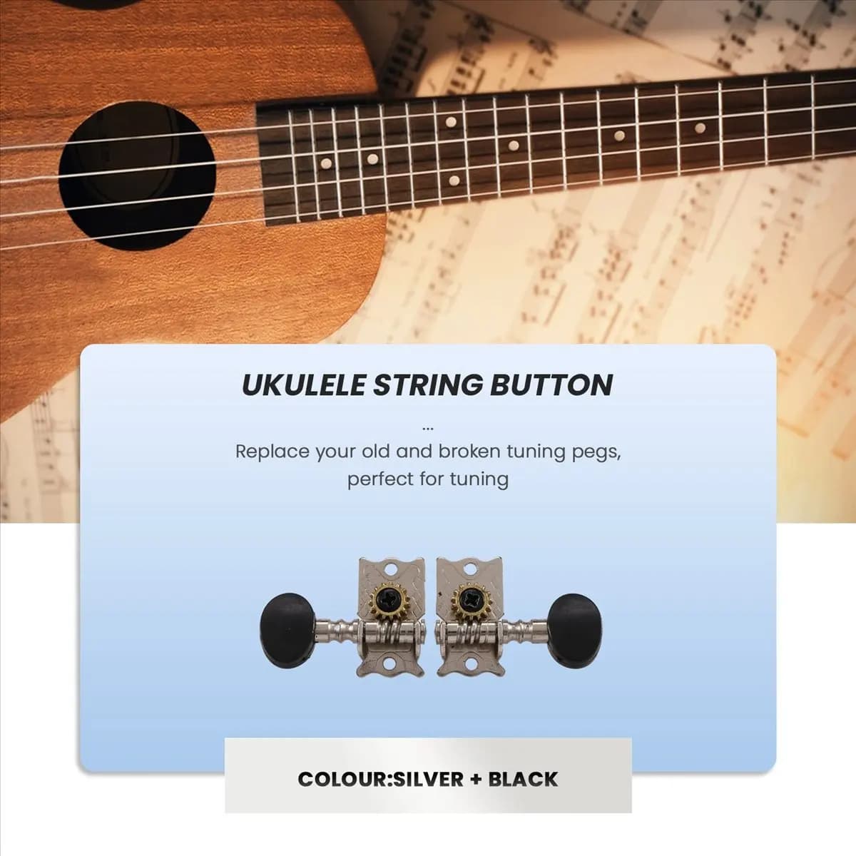 ADAD Piroli Accordatori Meccaniche 2R 2L per 4 Corde Ukulele Chitarra Basso Parti Strumenti di Riparazione Kit Accessorio