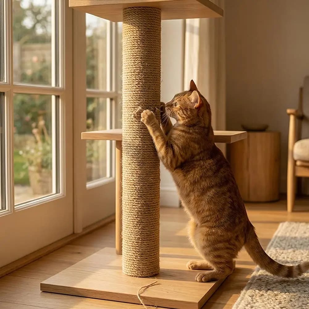 Palo di ricambio per torre per gatti con corda in sisal, giocattolo per gattini, per telaio da arrampicata fai da te, per la protezione dei mobili dagli graffi dei gatti