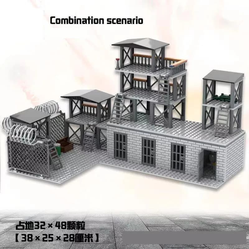 Aggiorna set di blocchi di base militare fai da te WW2 modello di scena di guerra dell'esercito blocchi giocattoli per ragazzi