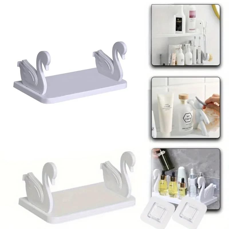 Hanging Storage Rack No-Drill Wall Mounted Organizer for Kitchen Spice Rack Bathroom Corner Shelf and Shower Accessories