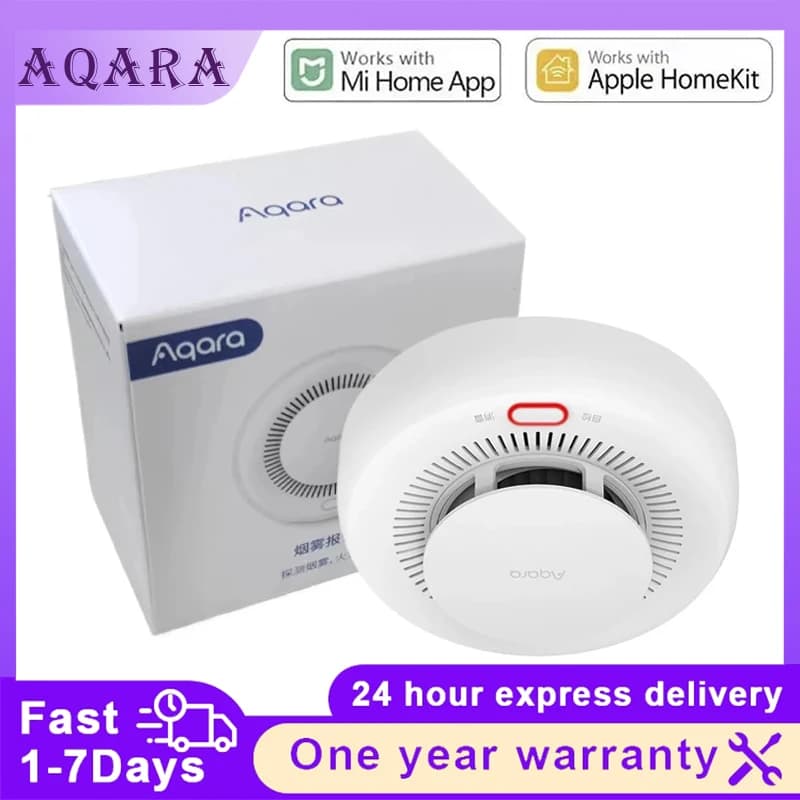 NUOVO Aqara Rilevatore di Fumo Sensore Zigbee Smart Allarme Antincendio Monitor Avviso Sonoro Sicurezza Domestica Funziona Con Xiaomi Norma Mijia Mihome Homekit
