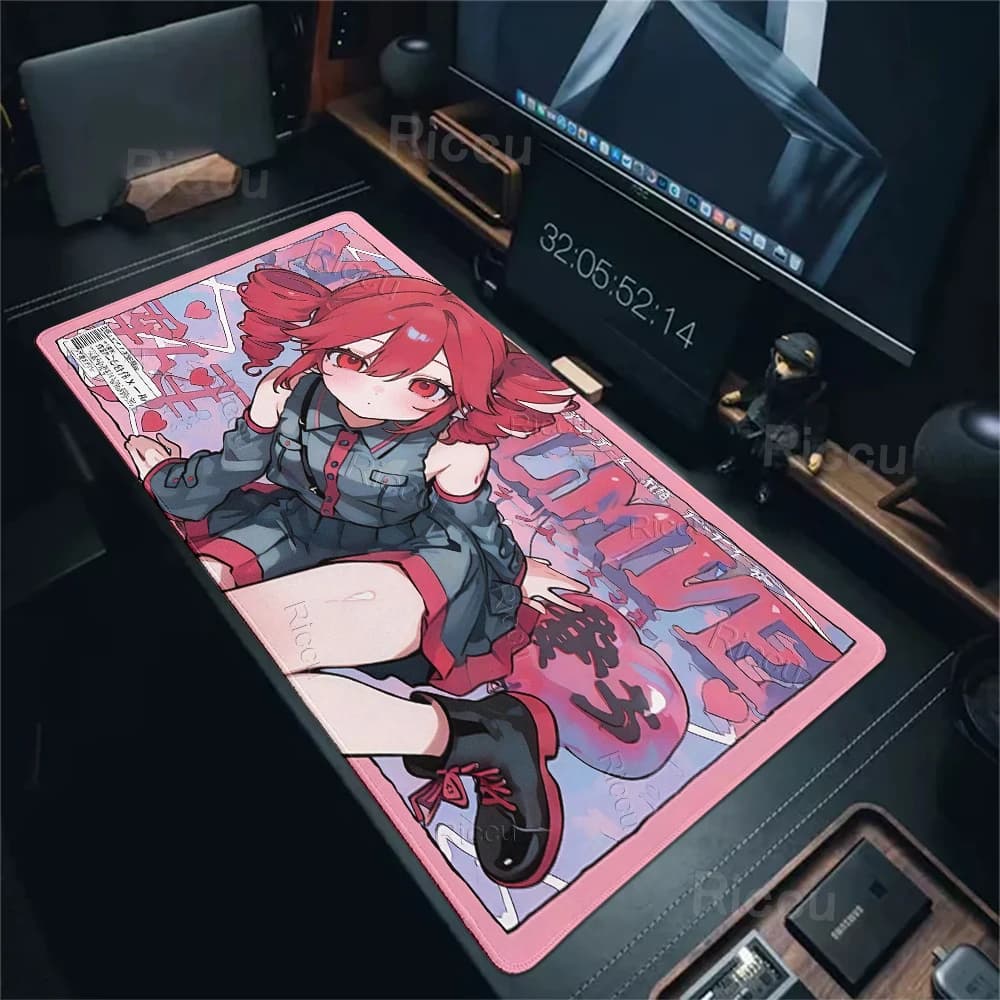 Kawaii Anime Girl Gaming Mouse Pad K-Kasane Teto Pattern Extended LockEdge Mousepad XXL Computer Keyboard Rubber Non-slip Carpet