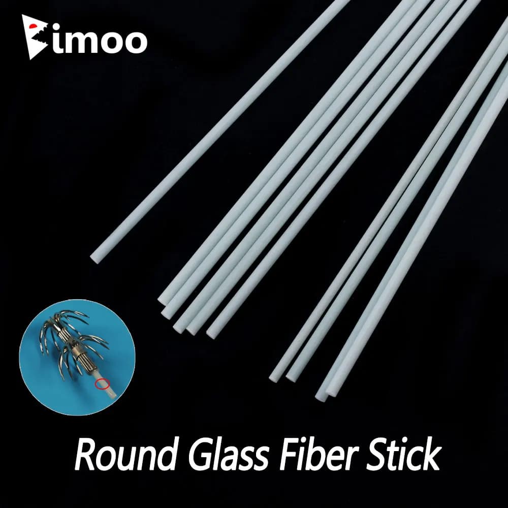 Bimoo 10/20 pz 0.8mm ~ 2.8mm Rotondo Bastone In Fibra di Vetro Per Calamari Jig Gancio FAI DA TE Galleggiante Da Pesca Coda Materiale attrezzatura da pesca accessori