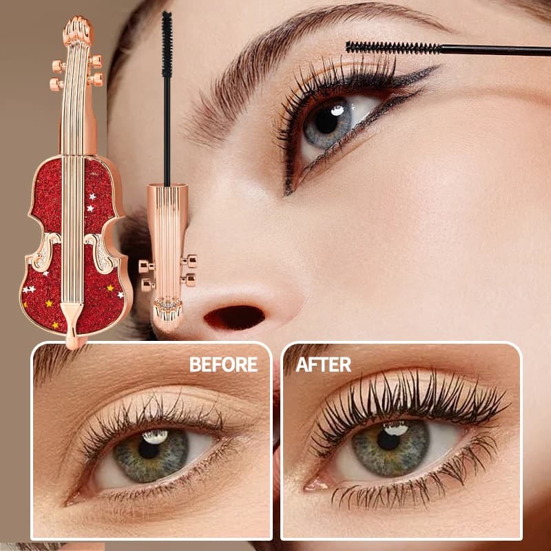 Long-lasting and Violin Shaped Mascara - Waterproof, Anti-sweeping, Long-Term Long-Term Leaf Volume