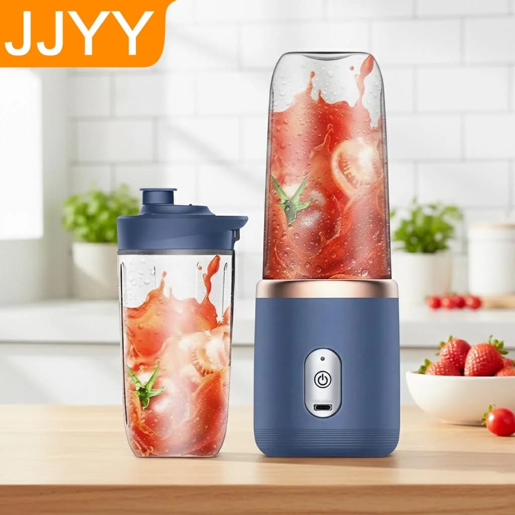 Dual Cup Portable Juice Extractor Mini Blender USB Rechargeable Handheld Juicer for Home Kitchen Small Appliance